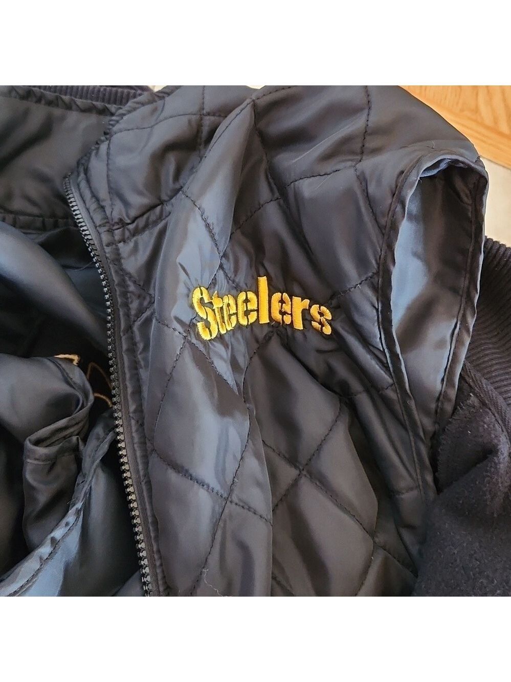 Vintage NFL Pro Line Pittsburgh Steelers Fleece Lined Hooded Full Zip Jacket XL - Picture 10 of 12